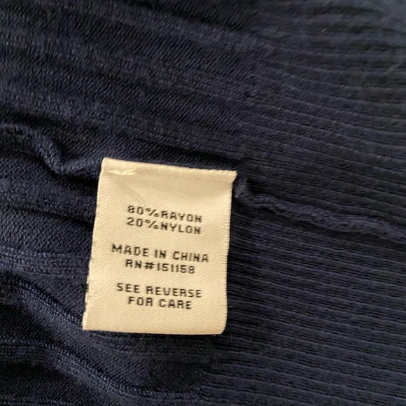 525 Size XS Blue Button Down Wide Rib Knit Duster Cardigan Dress Soft Stretch - Picture 8 of 10